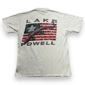 Vintage Lake Powell Utah Gecko Graphic Print 90s T- Shirt Medium Single Stitch